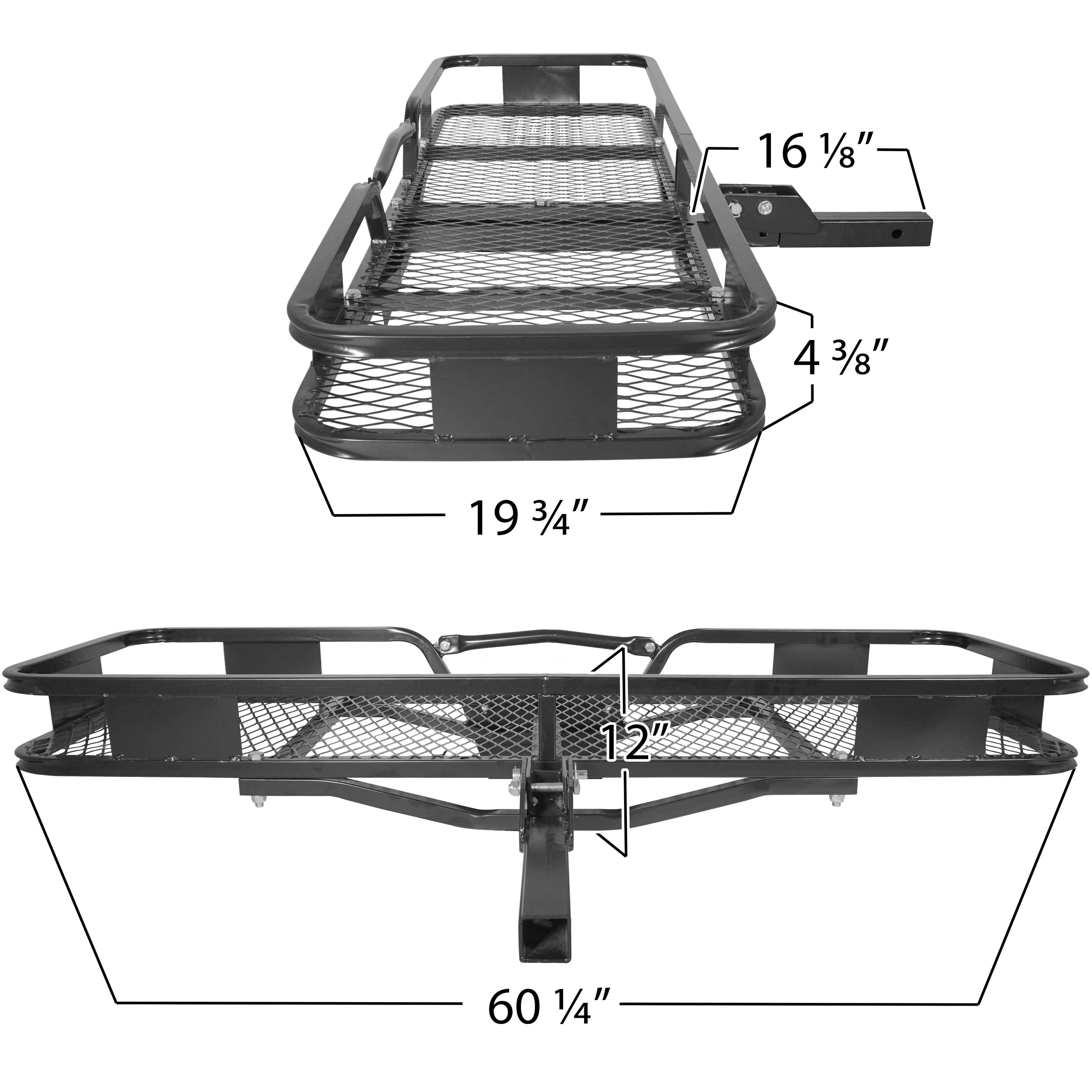 Titan Ramps Hitch Mounted Steel Cargo Carrier Basket 500 lb Capacity 2x22 Receiver