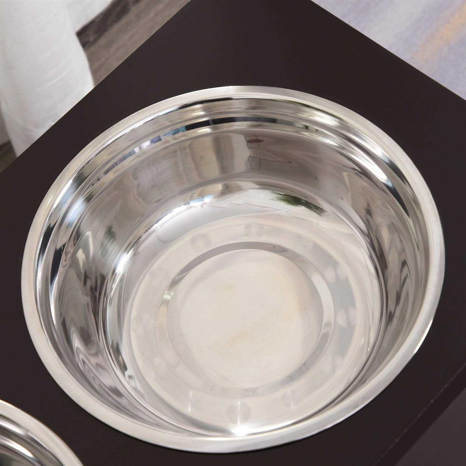 PawHut Raised Pet Feeding Storage Station with 2 Stainless Steel Bowls Base for Large Dogs and Other Large Pets - Pet Supplies online store