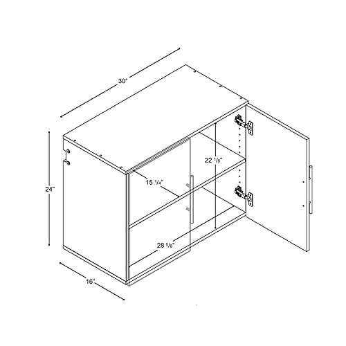 Prepac HangUps Upper Storage Cabinet - Elegant and Spacious Wall Cabinets to Maximize Your Storage, 36" Size, Classic White Finish