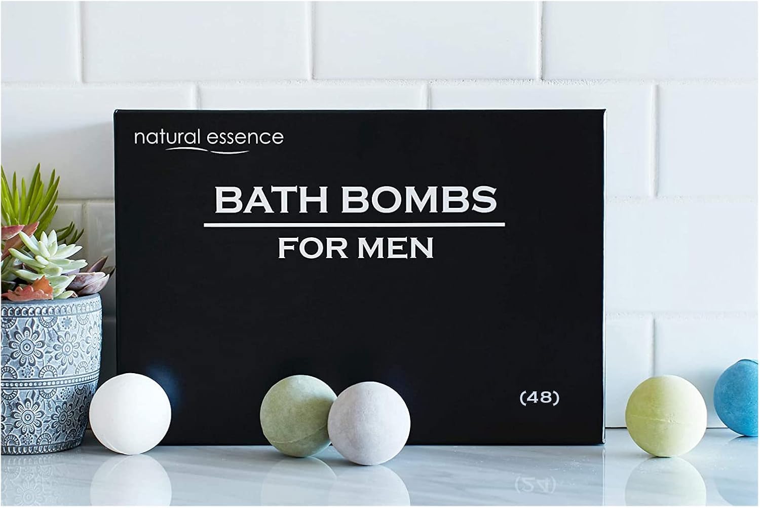 Men's Bath Bomb Gift Set of 48 by Natural Essence Pack of 2