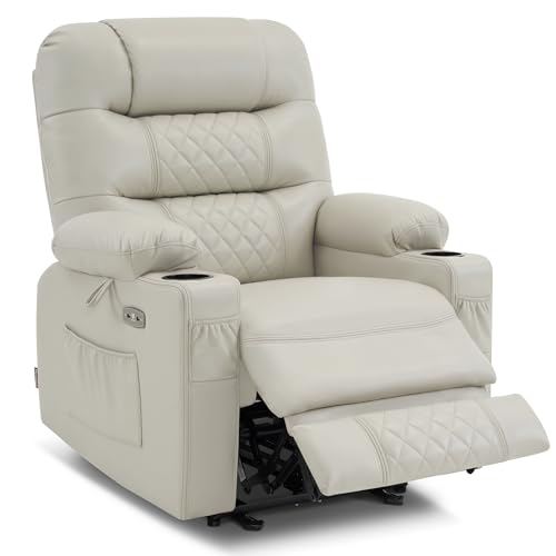 MCombo Zero Gravity Power Recliner Chair with Heat and Vibration Massage, Reclining Chair with USB Ports, Cup Holders for Living Room