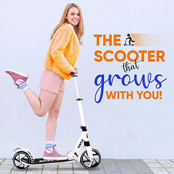 Hurtle Scooter &ndash; Scooter for Teenager &ndash; Kick Scooter &ndash; 2 Wheel Scooter with Adjustable T-Bar Handlebar &ndash