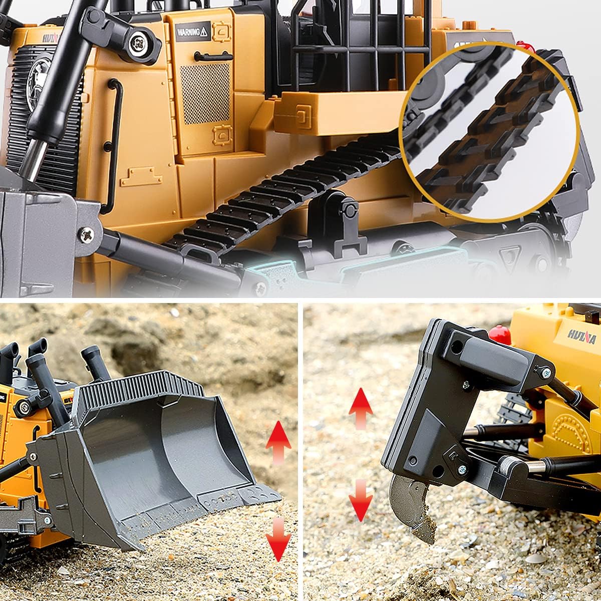 Mostop RC Bulldozer 1/16 Scale 9 Channel RC Front Loader Tractor for Kids Adults