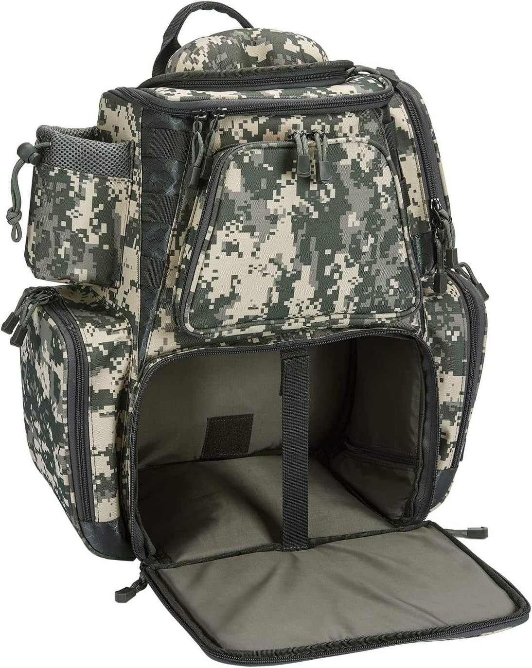 Piscifun Fishing Tackle Backpack Large Waterproof Tackle Bag Storage with Protective Rain Cover (Khaki, Black and Camouflage)