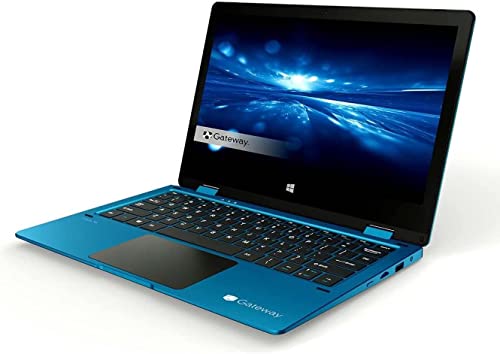 Gateway Newest Touchscreen 11.6 HD 2-in-1 Convertible Laptop in Blue Intel N4020 4GB RAM 64GB SSD Mini-HDMI Webcam Hugo Tech Mart Windows 11 S