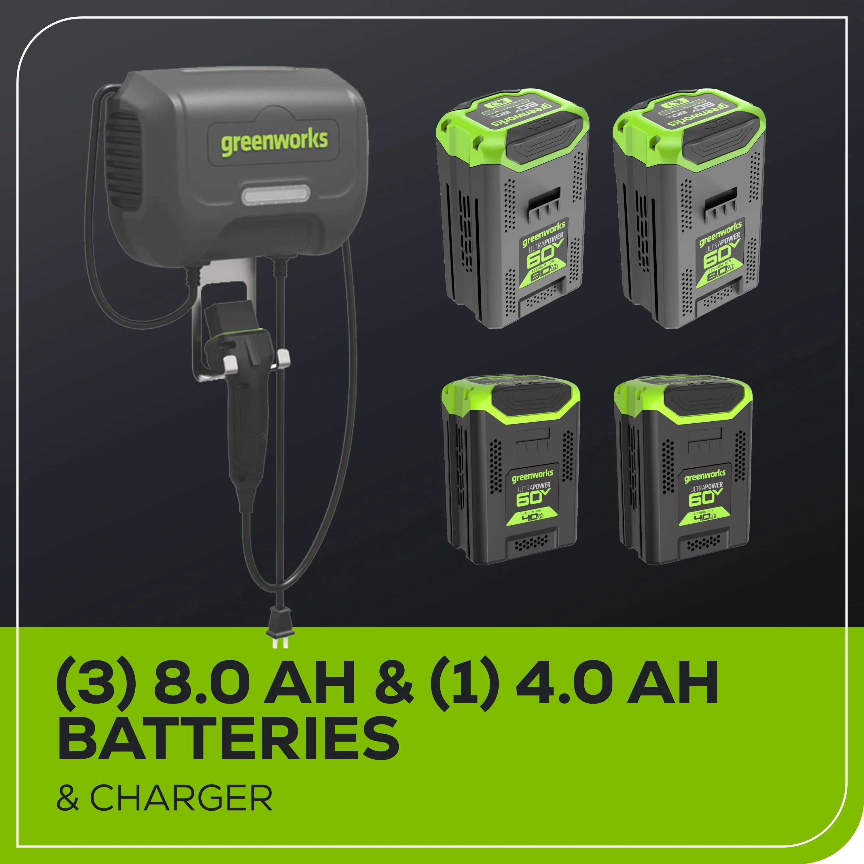 Greenworks 60V 30鈥?CrossoverT Riding Lawn Tractor with (2) 8.0 Ah, (2) 4.0 Ah Batteries & 600-Watt Charger 7421902