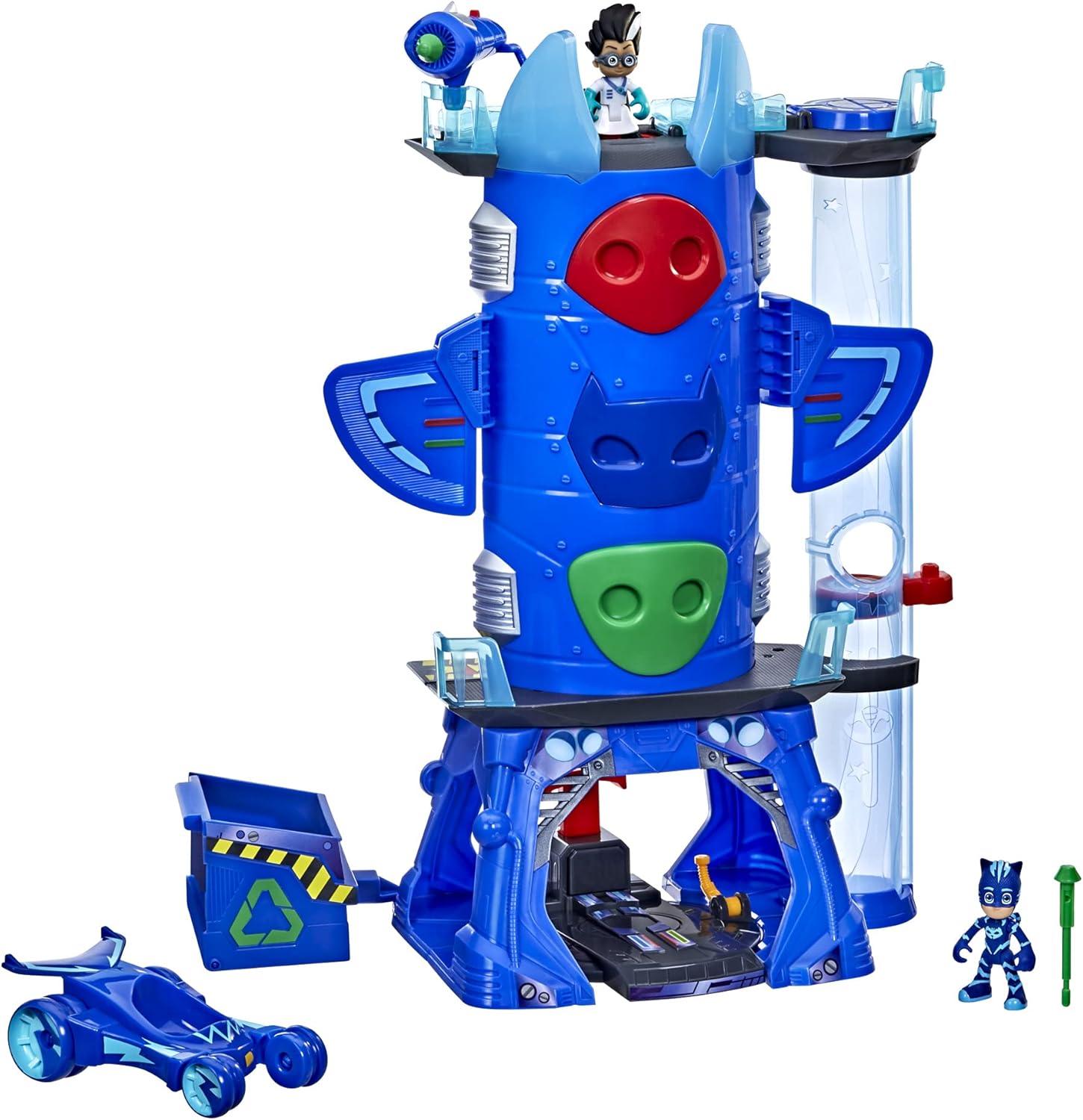 PJ Masks Deluxe Battle HQ Preschool Toy, Headquarters Playset with 2 Action Figures, Cat-Car Vehicle, and More for Kids Ages 3 and Up Pack of 2