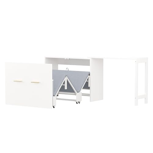 Ball & Cast Queen Size Murphy Bed Hideaway Wall Chest with Top Shelves & USB,Storage Cabinet Bed Frame w/Slat Support