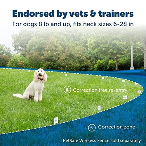 PetSafe Original Wireless Electric Fence for Dogs, Portable for Travel Covers Up to 1/2 Acre, Waterproof Collar for Pets 8lb+ with Tone/Static (Gray)