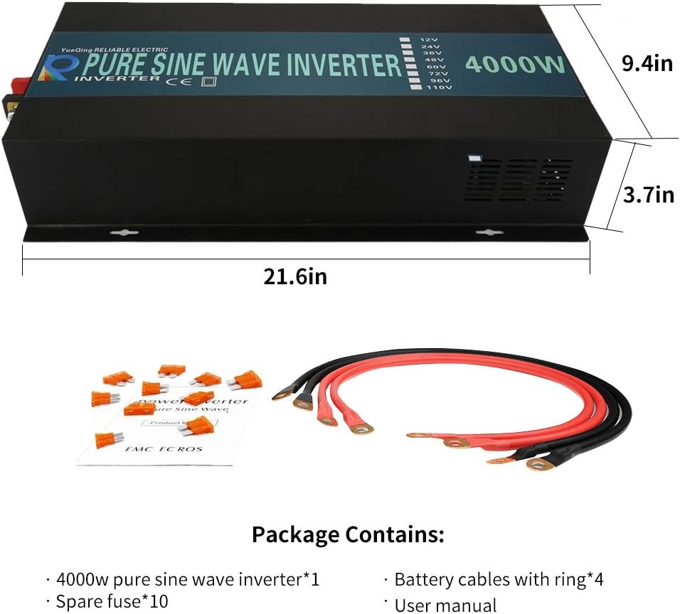 WZRELB Strong Driving Capacity 2500W 24VDC to 120VAC Pure Sine Wave Inverter Power Converter (RBP250024B1)