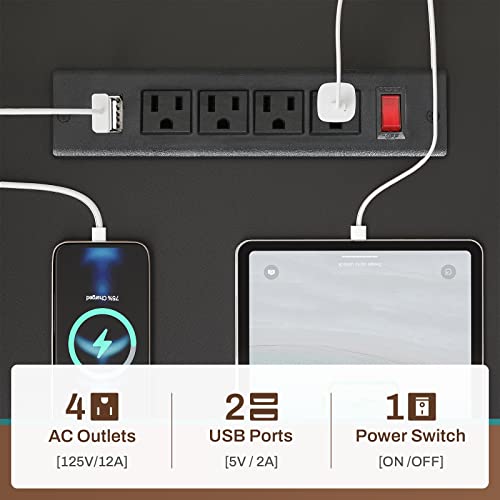 SEDETA L Shaped Gaming Desk, Reversible Computer Desk with Power Outlet and Pegboard, Gaming Desk with Led Lights