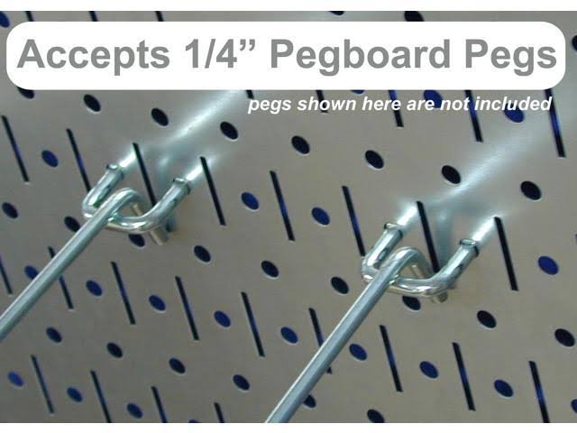 Wall Control 4ft Metal Pegboard Standard Tool Storage Kit - White Toolboard (Red)