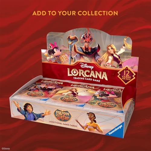 Ravensburger Disney Lorcana TCG: Reign of Jafar Booster Pack Display | 24 Packs with 12 Trading Cards Each | Ideal for Collectors & Disney Fans |