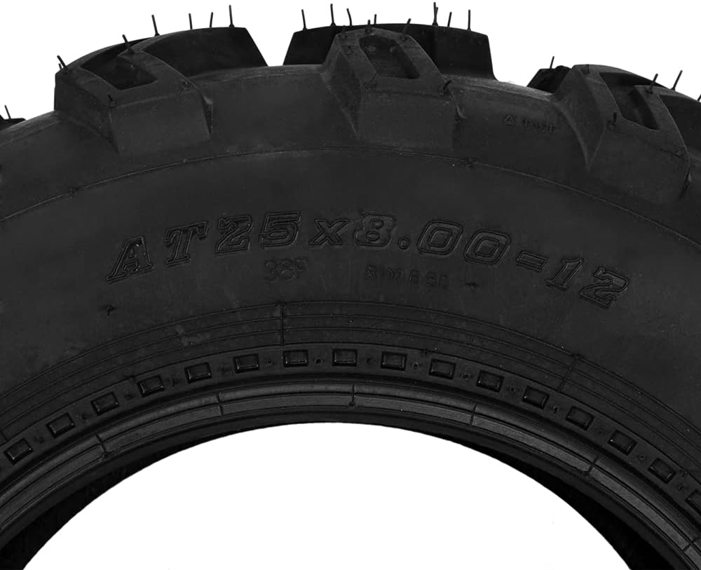 Parts-Diyer 25x8x12 Tire ATV UTV Tire 12‘’ Front Tire Trail Tire 25x8x12 All Terrain Tubeless 6Ply Pack of 2