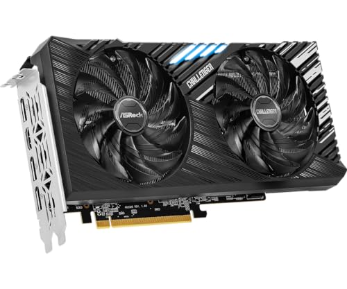 ASRock AMD Radeon RX 7700 XT Challenger 12GB GDDR6 192-bit 0dB Silent Cooling 7680 x 4320 DisplayPort HDMI LED Indicator 18Gbps Dual Fan Graphics Card