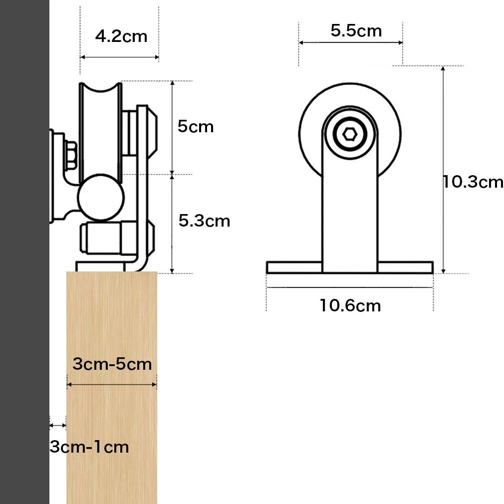 CCJH 14Ft Stainless Steel Sliding Barn Door Hardware Kit Heavy Duty Fit 42" for Double Wood Door