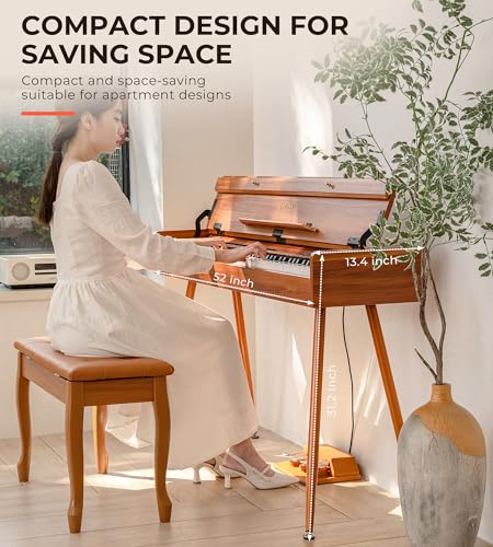 Digital Piano 88 Key Weighted Keyboard, Full-Size Electric Piano For Beginners, Piano 88 Keys Supports Usb-Midi Connecting, With Sheet Music Stand
