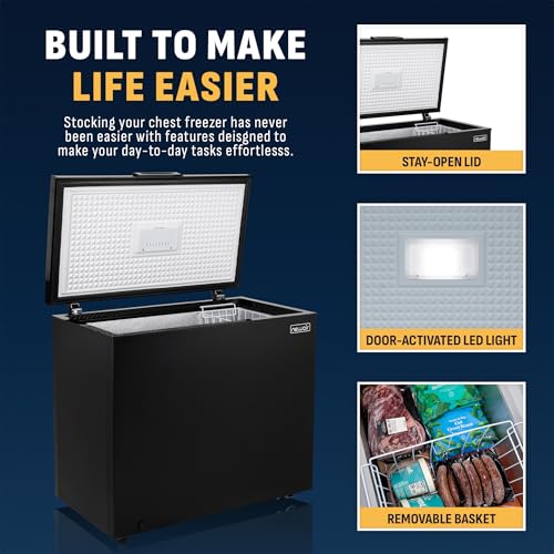 Newair 13.8 cu. ft. Upright Freezer, Fridge Freezer Convertible, Garage Ready Refrigerator, Frost Free Freezer with Door Alarm, Stand up Deep Freezer