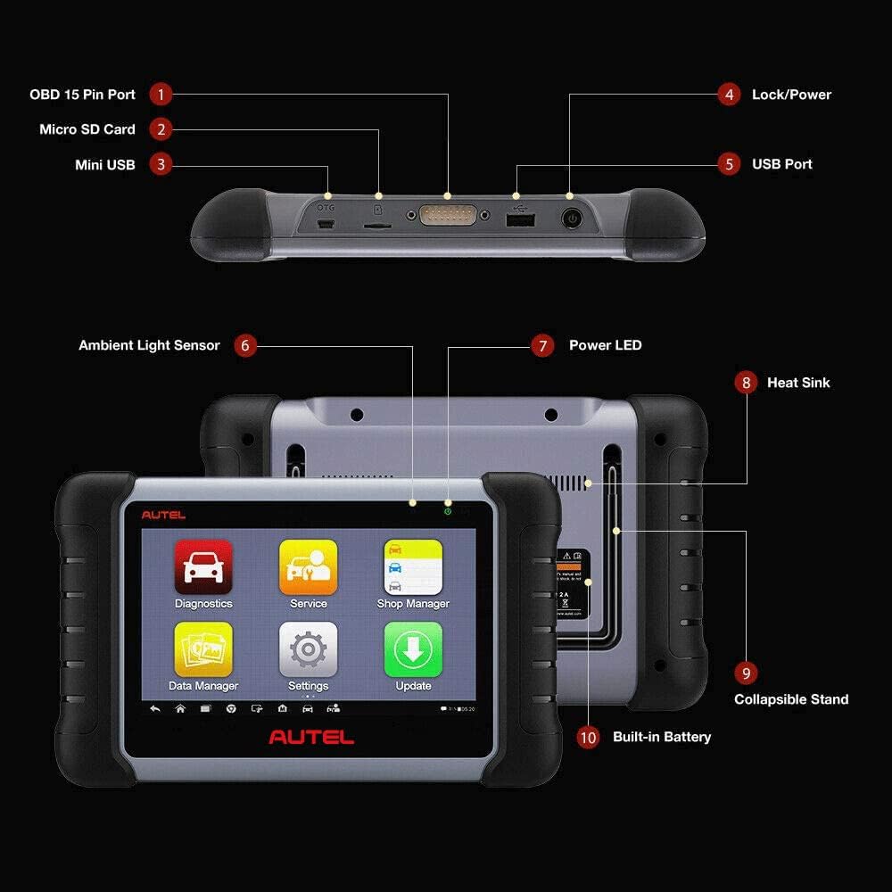 Autel Scanner MK808 Diagnostic Scan Tool 2022 Newest with All System Diagnosis, 25+ Maintenance Functions Services Including IMMO, Oil Reset, EPB