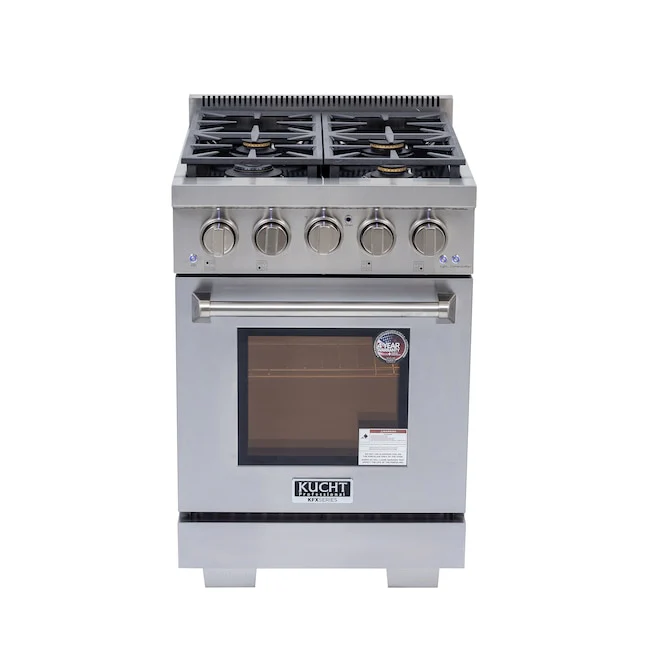 Kucht Professional 24 2.5 cu. ft. Propane Gas Range in Stainless Steel with True Simmer Burners, KFX2400X/LP-S