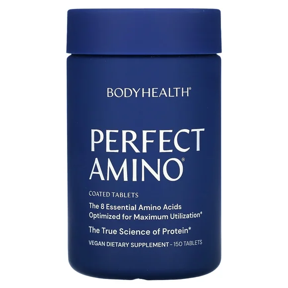 BodyHealth PerfectAmino Vegan Amino Acid Supplements, Tablets, Unflavored, Builds Muscle, 150 Count - Kansas Nuitrition - HNZSDS