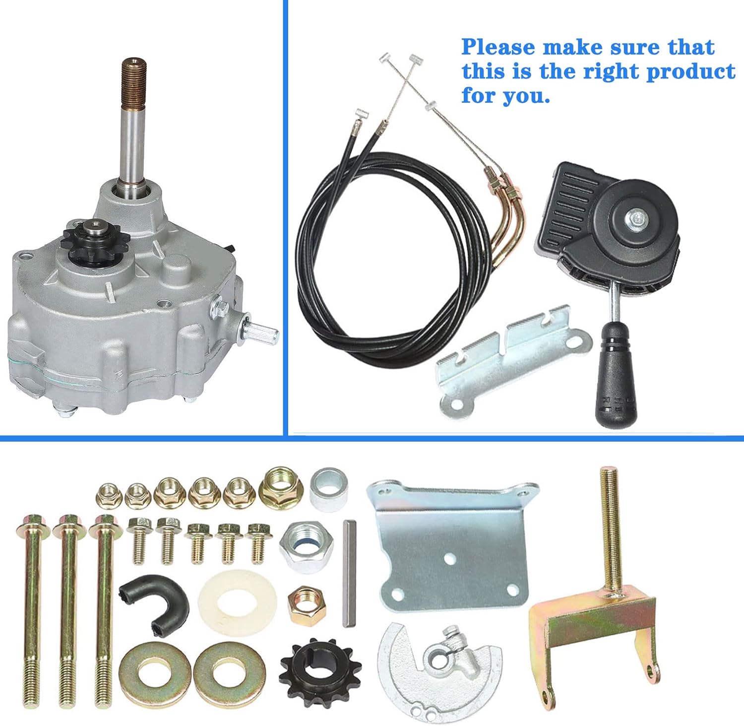 labwork Go Kart Forward Reverse Gearbox Kit Replacement for 2HP-13HP Engine Local 30 Series 2300rpm 4 Stroke 30 Series Torque Converter 35 Chain Go