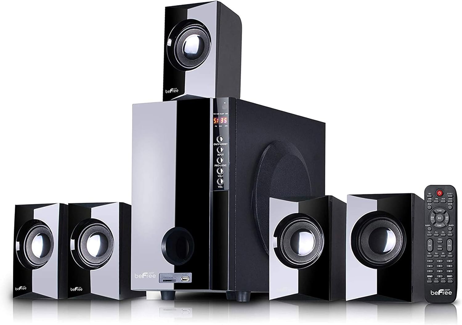 beFree Sound 5.1 Channel Bluetooth Surround Sound Speaker System in Black