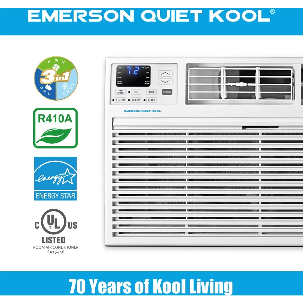 Emerson Quiet Kool 230V 14,000 BTU Through-the-Wall Air Conditioner with Remote Control