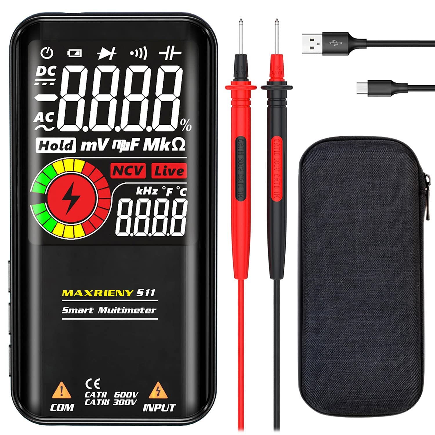 Digital Multimeter Rechargeable Smart Multimeter with EMF Detector S20