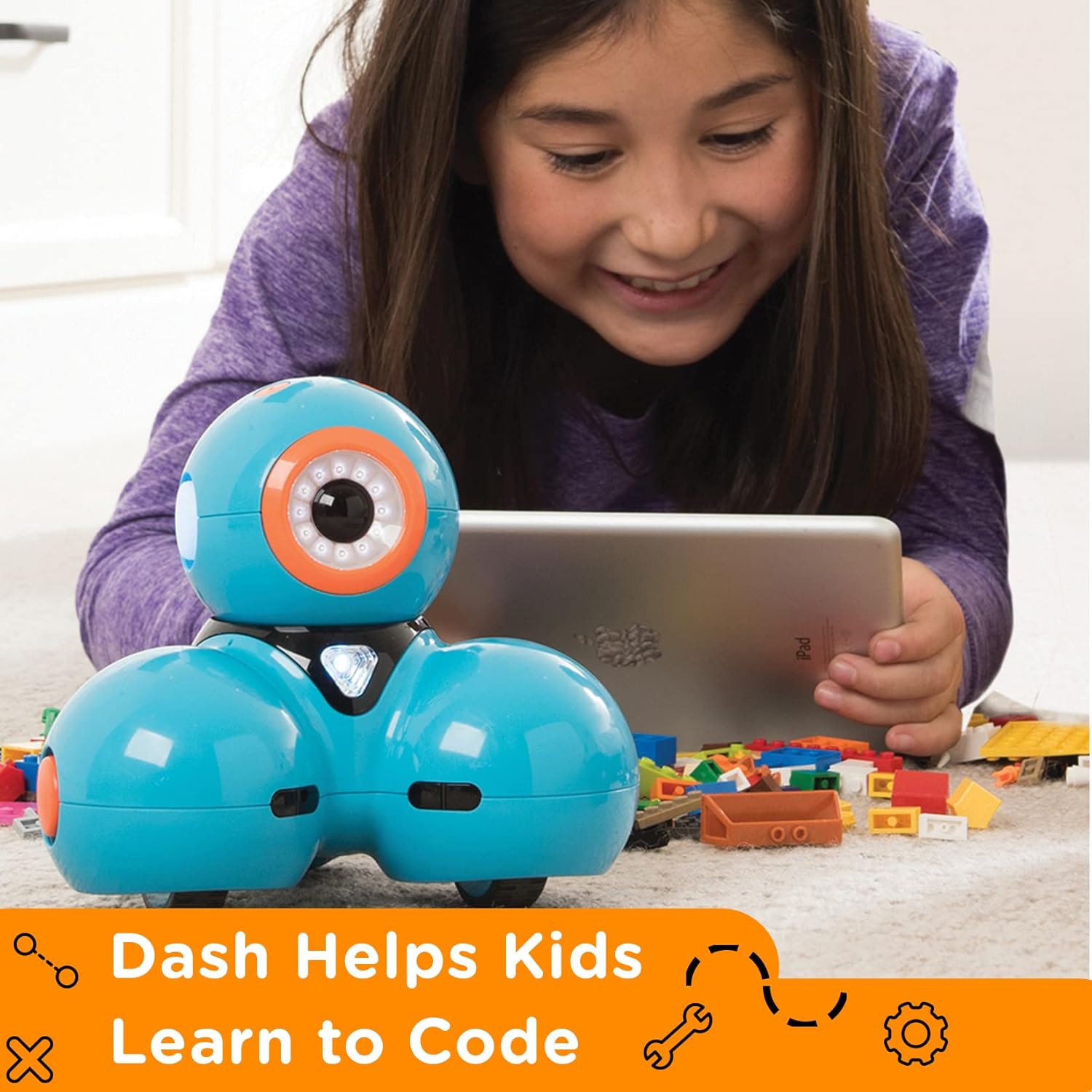 Wonder Workshop Dash – Coding Robot for Kids 6+ – Voice Activated – Navigates Objects – 5 Free Programming STEM Apps – Creating Confident Digital