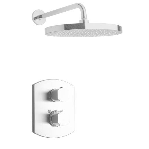 LaToscana Novello Thermostatic Shower with 3/4x22 Ceramic Disc Valve Brushed Nickel