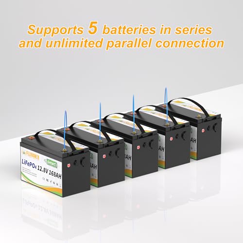 FLLYROWER 12V Lithium Battery 100AH With BMS and 16500 Deep Cycles 12V 100AH Lifepo4 Battery Grade A Cells for Marine Trolling Motor RV camping Solar