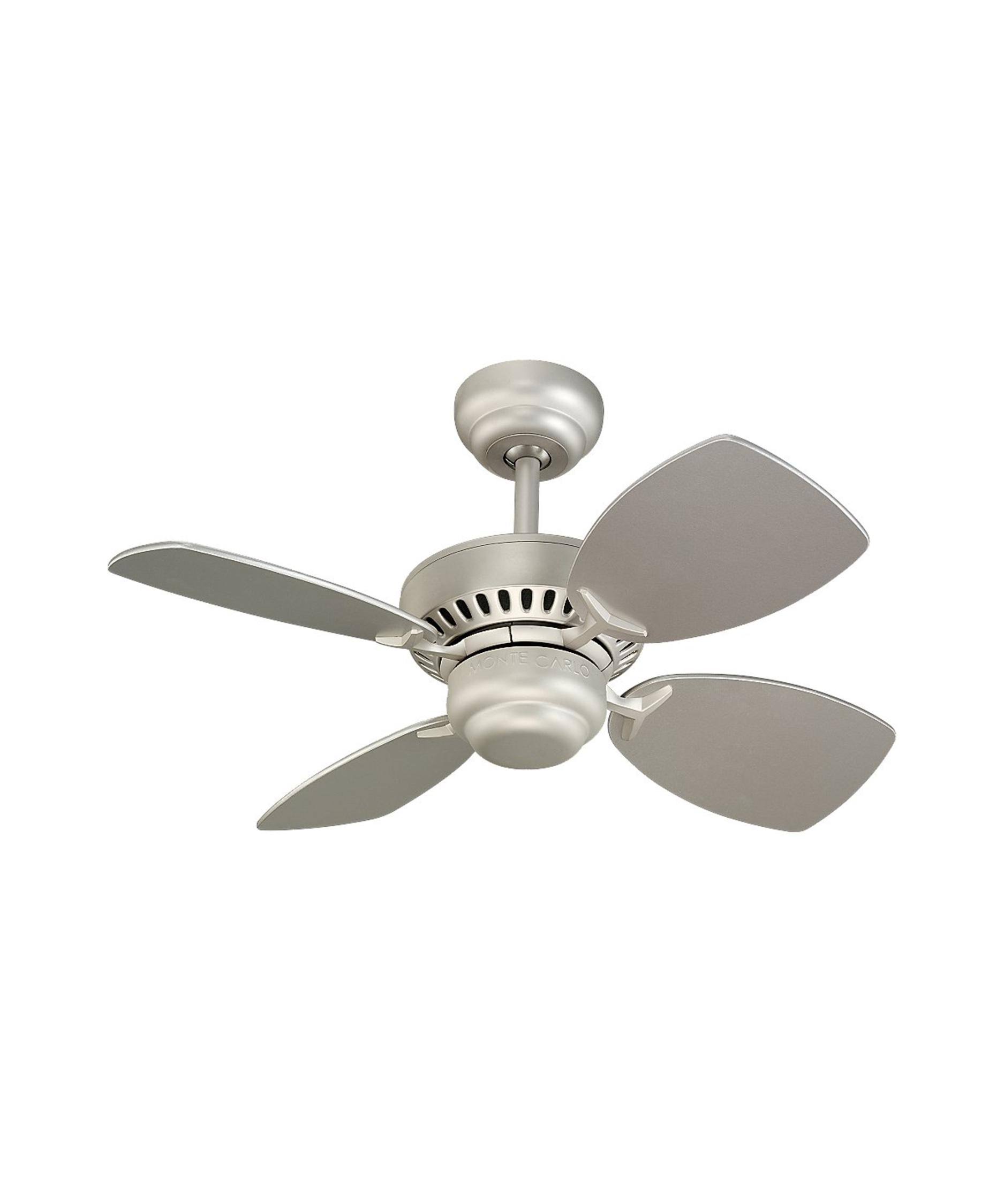 Monte Carlo Fans Colony II 28x22 Mini Indoor Ceiling Fan - Brushed Pewter - Silver Blades