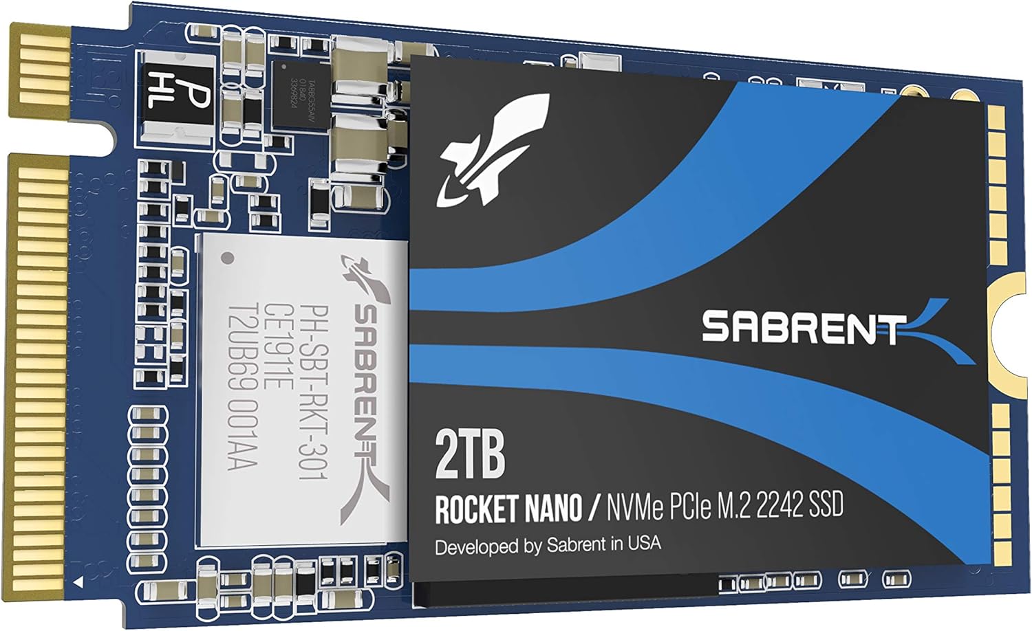 Sabrent 1TB Rocket NVMe PCIe M.2 2242 DRAM-Less Low Power Internal High Performance SSD (SB-1342-1TB)