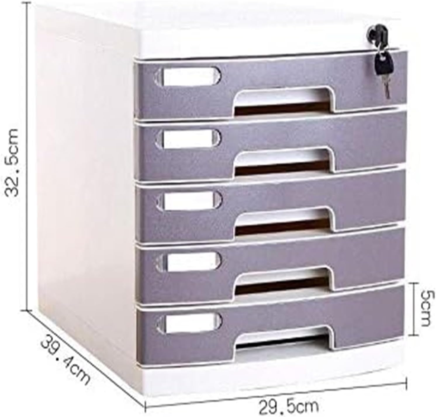 File Cabinet Desktop File Cabinet, 5-Layer Drawer Storage Organization, with Lock/Blank Label，Suitable for Office Supplies
