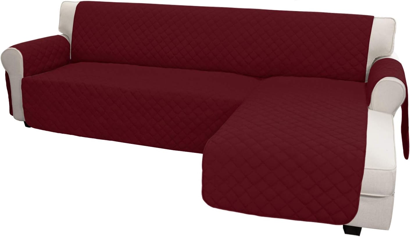 Easy-Going Sofa Slipcover L Shape Sofa Cover Sectional Couch Cover Chaise Lounge Slip Cover Reversible Sofa Cover Furniture Protector Cover for Pets
