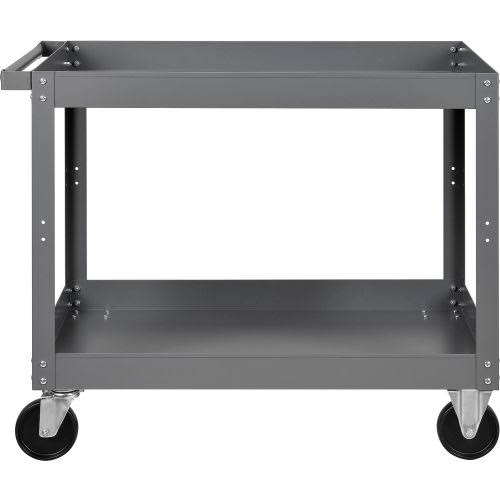 2 Shelf Deep Tray Steel Stock Cart, 800 lb. Capacity, 36x22L x 24x22W x 32x22H