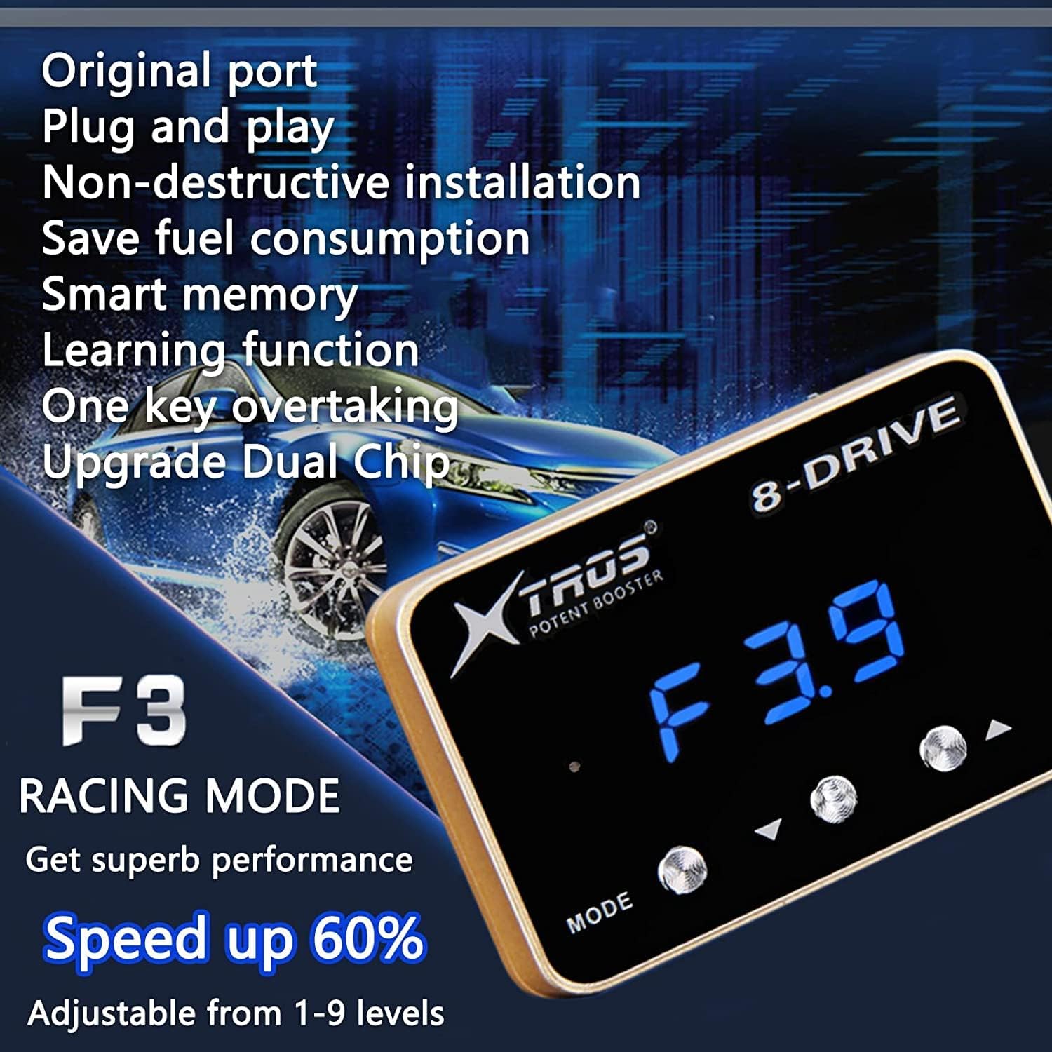 Throttle Response Controller WAK-567 Upgrade Drive Modes Sport Racing Accelerator Potent Booster for Lexus Toyota Suzuki Subaru Pack of 2
