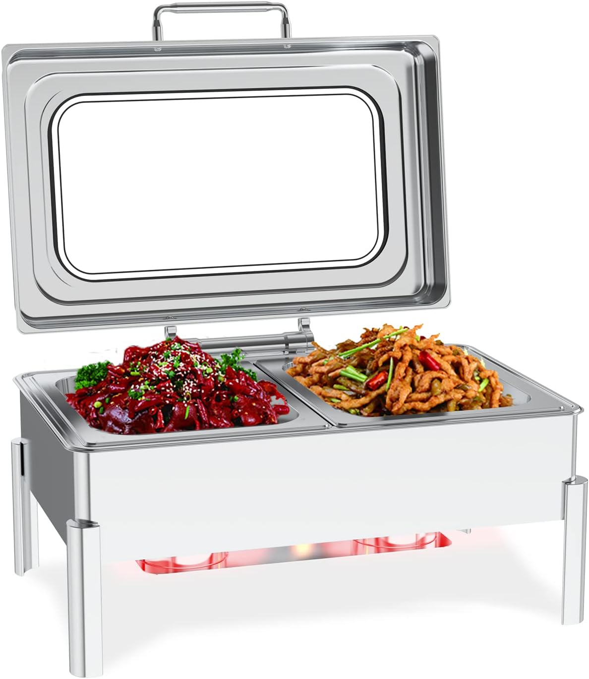 PYY Chafing Dish Buffet Set, Buffet Servers and Warmers Professional Chaffing Server Set Commercial Chafer for Catering (Electric Plate Heating)