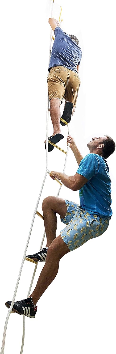 ISOP Fire Escape Ladder for Second Story Windows 13ft Weather Resistant Safety Rope Window Ladder Fire Escape 2 Story with Hooks (13ft with Hooks)