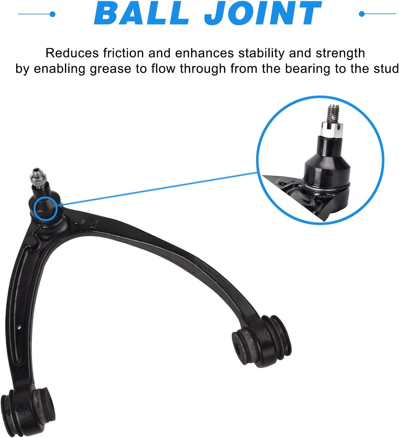 nifeida 2Pcs Front Upper Control Arm w/Ball Joint Assembly Compatible with 07-15 Silverado 1500 Avalanche 1500 Suburban Tahoe