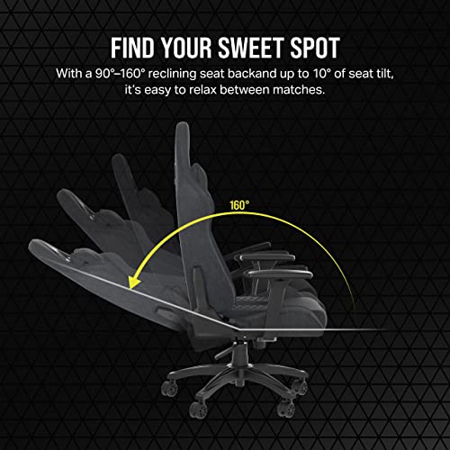 Corsair TC100 Relaxed Gaming Chair - Fabric - Racing-Inspired Design - Lumbar Pillow - Detachable Memory Foam Neck Pillow - Adjustable Seat Height