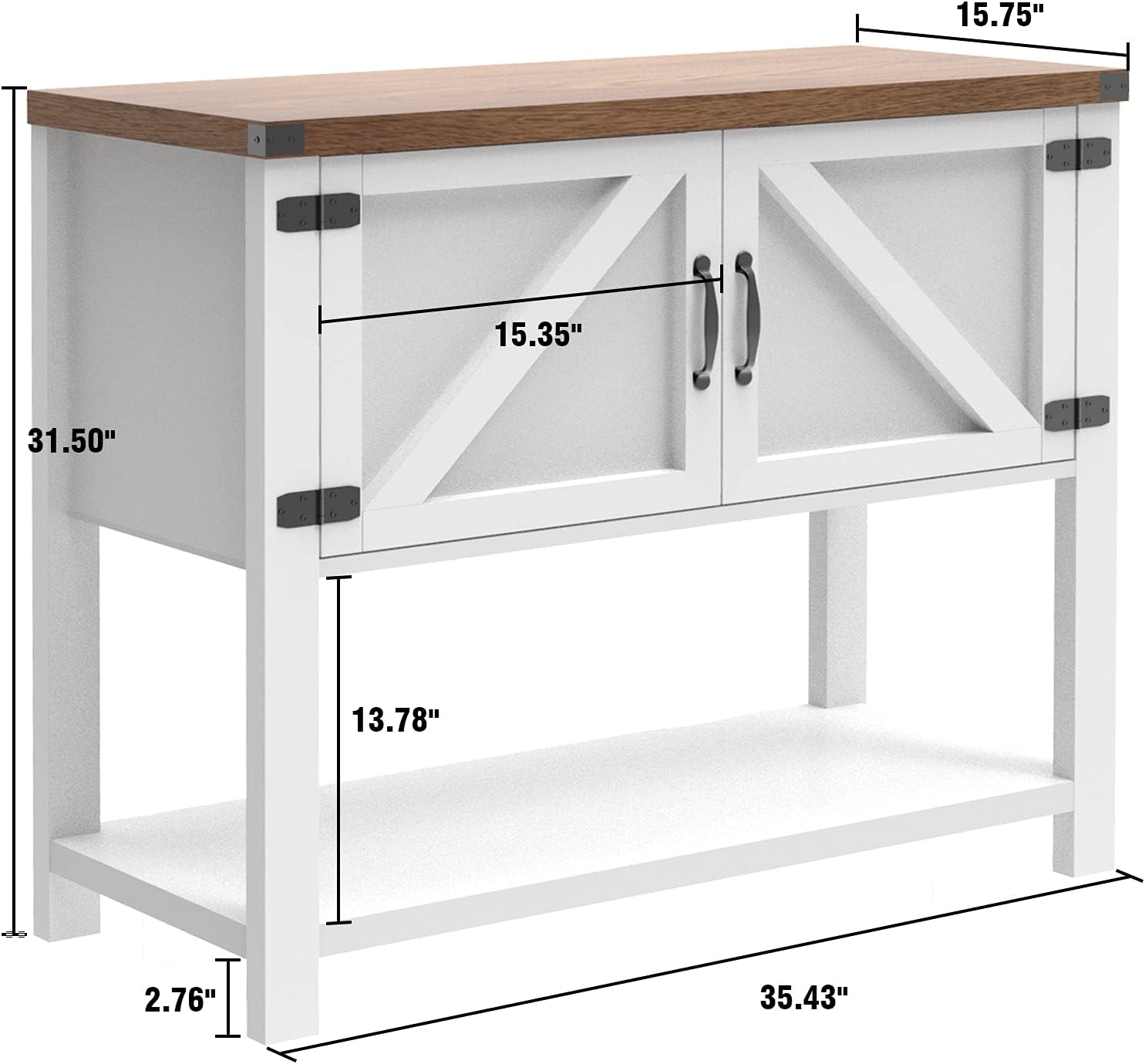 Farmhouse Buffets & Sideboards, Kitchen Buffet Storage Cabinet Accent Coffee Bar Cabinet, Rustic Sideboard with 2 Doors and Storage Shelf
