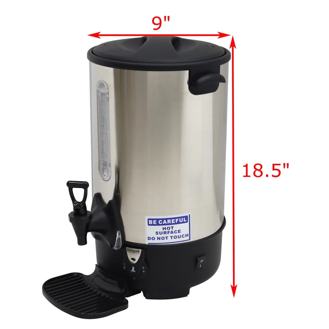 Techtongda 9.7L Hot Coffee Dispenser Water Boiler Office Home Stainless Steel Heater Kettle Silver