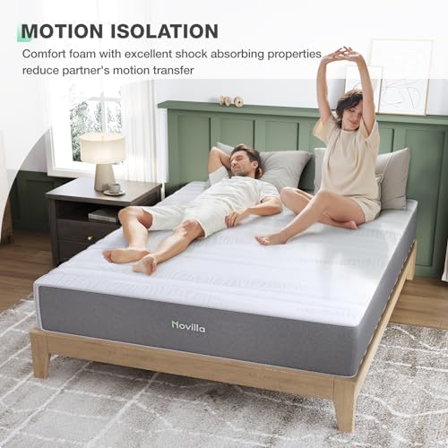 Novilla Twin Mattress, 12 Inch Gel Memory Foam Mattress Twin in a Box, Bamboo Charcoal Foam & Breathable Soft Cover for Clean, Peaceful Sleep