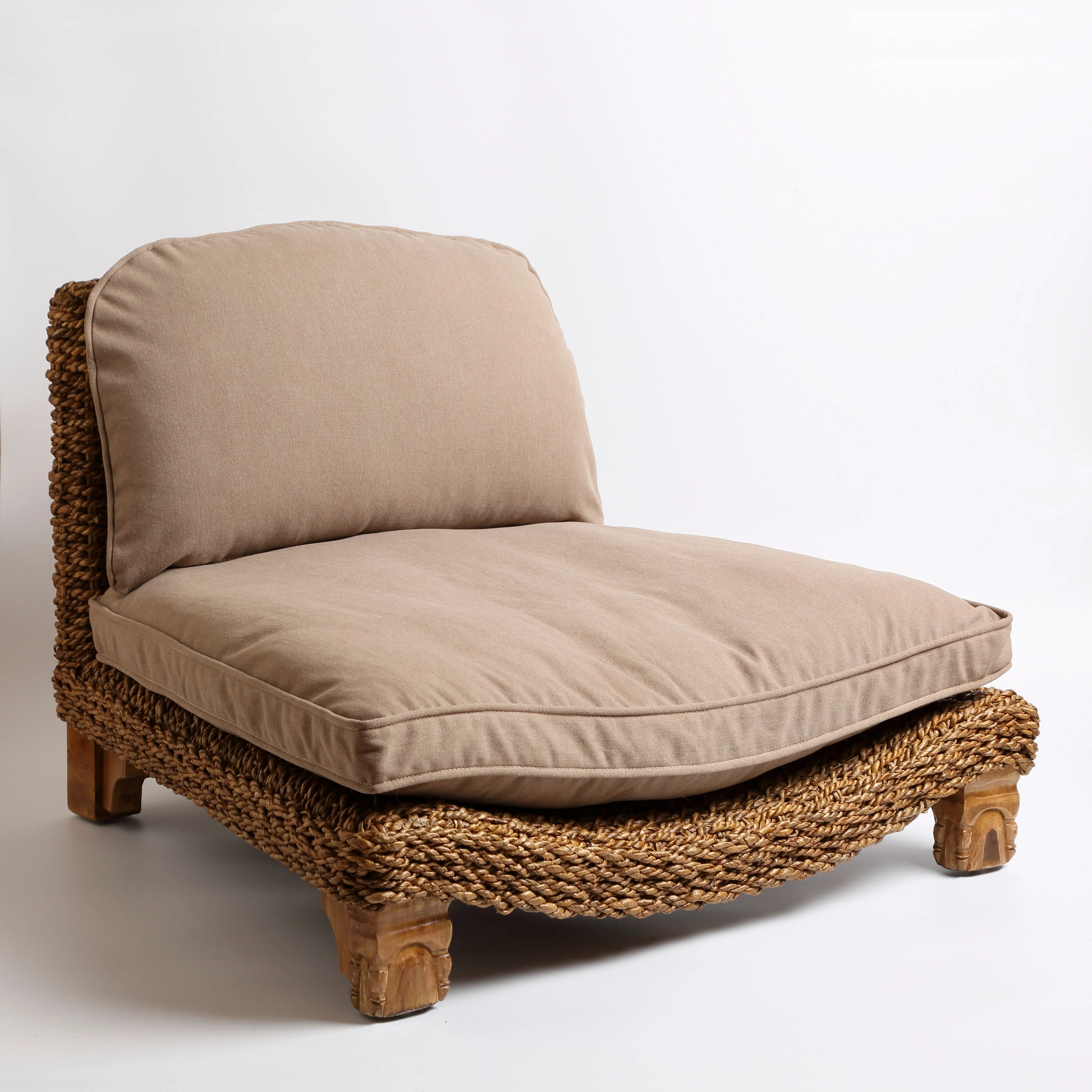 Seagrass Harmony Meditation Chair - Natural With Cream Cushion