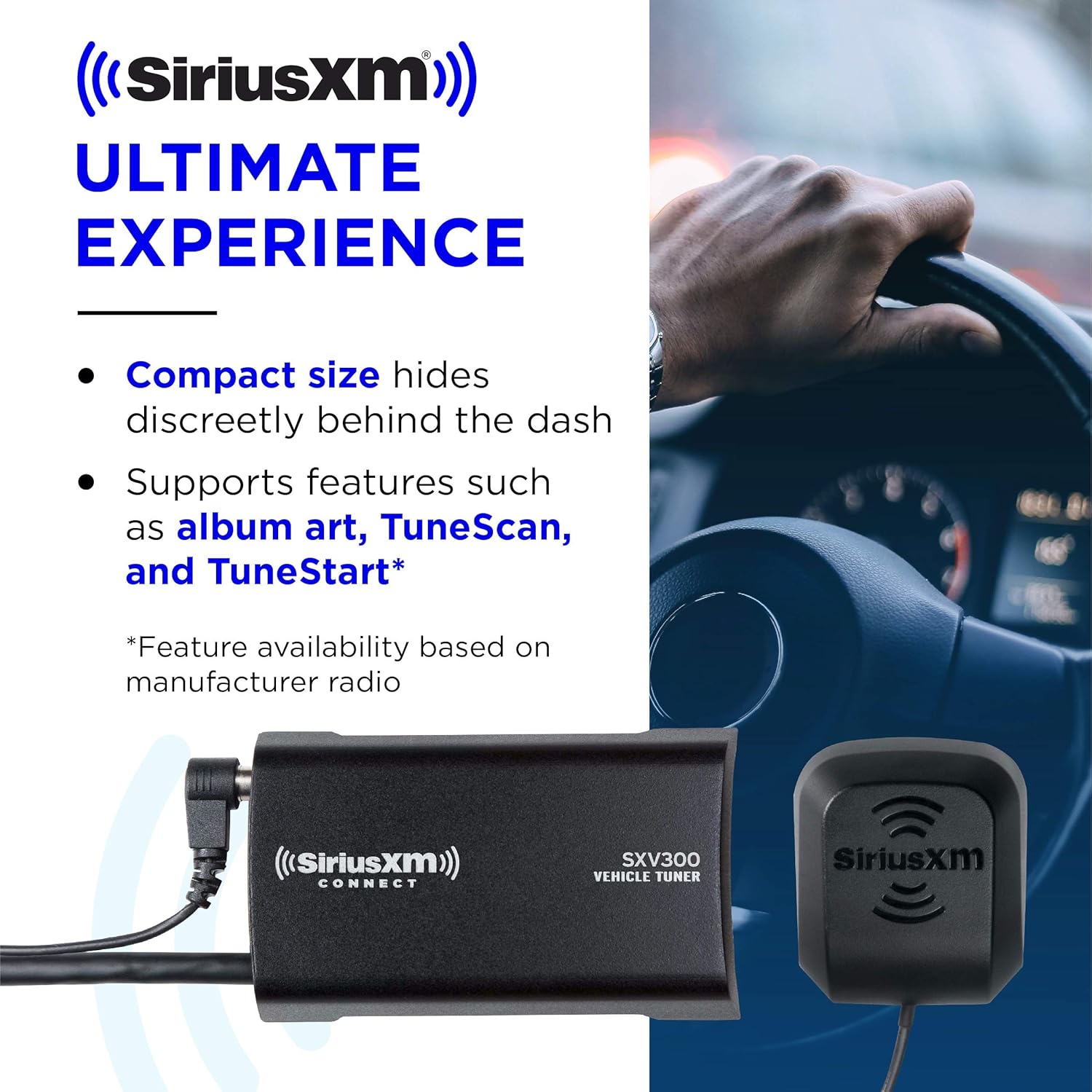 SiriusXM SXV300V1 Satellite Radio Vehicle Tuner, First 12 Months Only $99 OR First 3 Months Free Service w/ Subscription