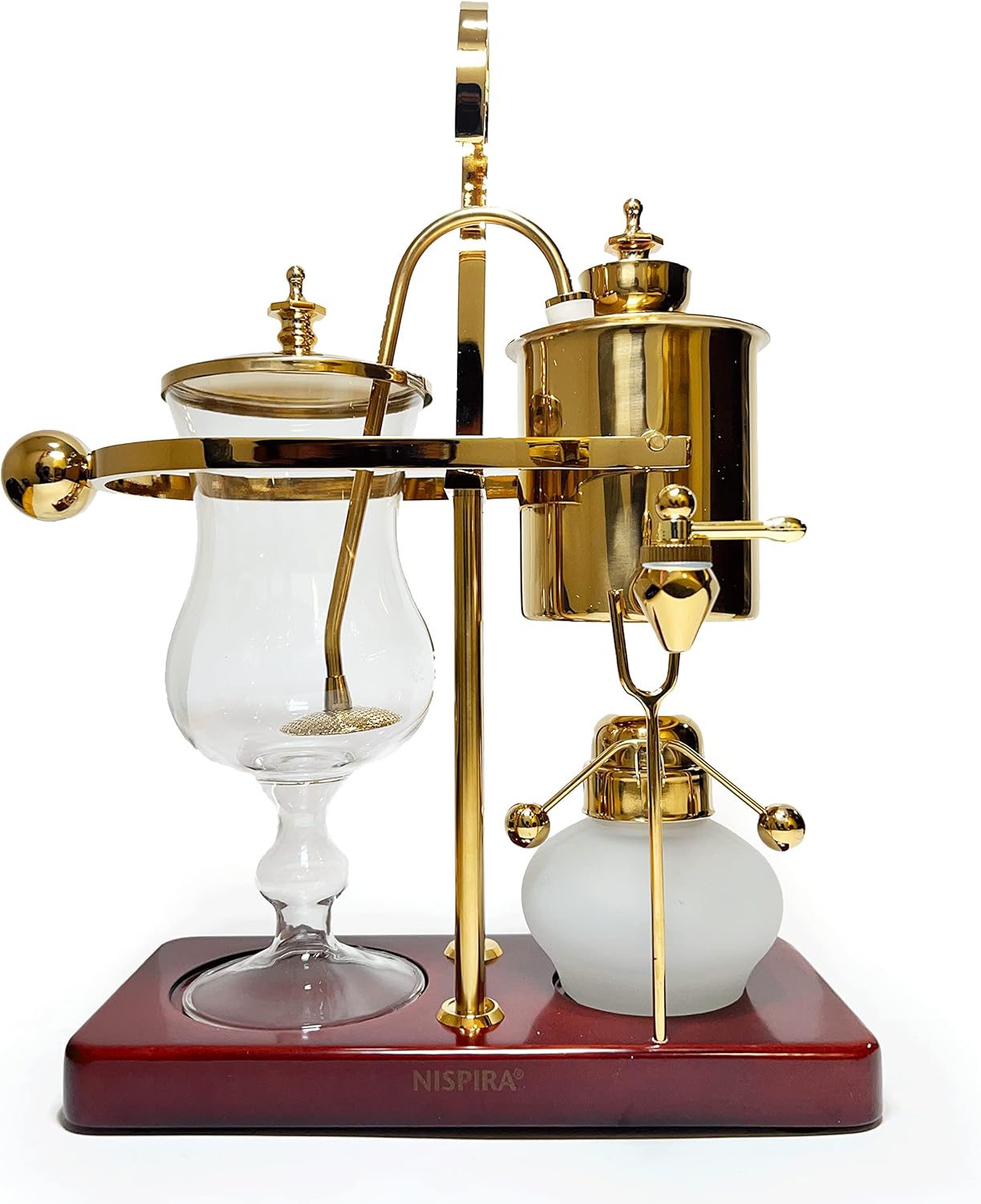 Nispira Belgium Royal Family Balance Syphon Coffee Maker Vacuum Brewing System | Vintage Classic Retro Luxury Exquisite Design | Smooth Great Aroma |