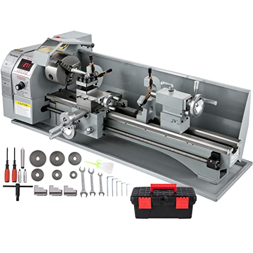 VEVOR Metal Lathe 8.7 x 29.5 Inch/220 x 750MM Mini Metal Lathe 1.1KW Infinitely Variable Speed Mini Lathe Machine LED Screen for Counter Face Turning