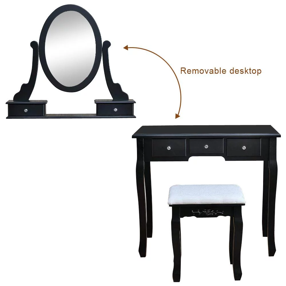 SalonMore Wood Vanity Set Makeup Dressing Table